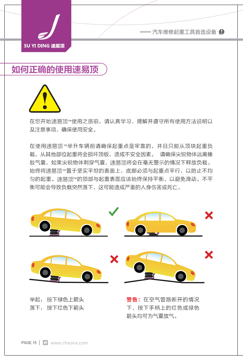 SYD型氣囊千斤頂正確使用方法